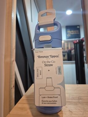 Tommee Tippee Insulated On-the-Go Straw Cup, Spill Proof Toddler Water Bottle.